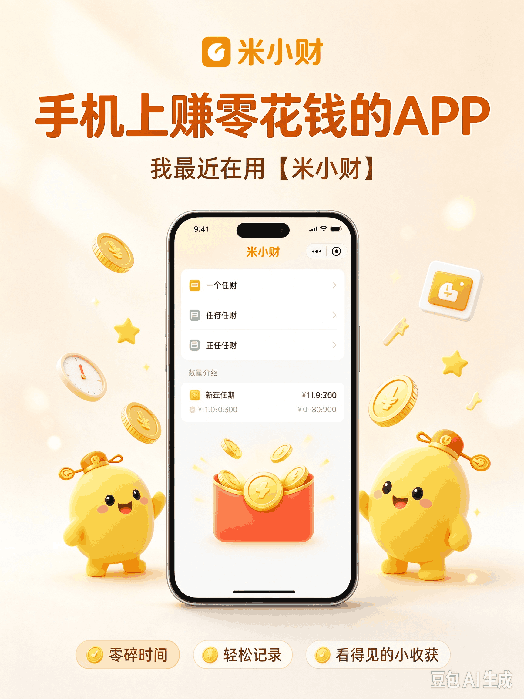 手机上赚零花钱的APP，我最近在用【米小财】